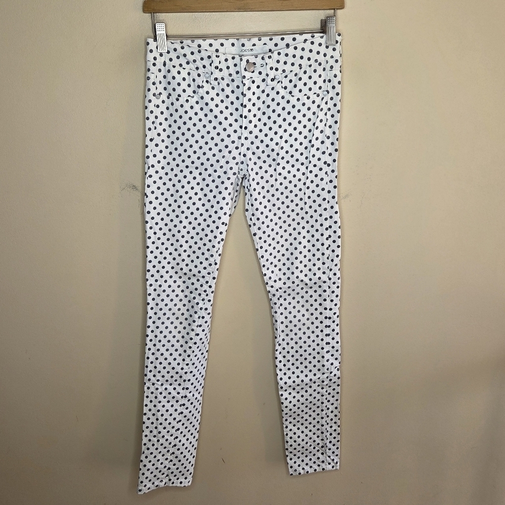Joe's Jeans White Black Polka Dot Low Rise Skinny Jeans Girls Size 14 Retro
